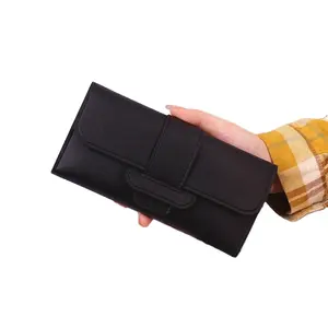 2023 New Women's Long Wallet Trifold Handbag Large Capacity Leather Bag Simple and Fashionable Wallet