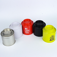 Nouveauté Boîte à thé colorée en fer blanc hermétique, personnalisable, ronde, pour café, qualité alimentaire, pour poudre de matcha et sucre