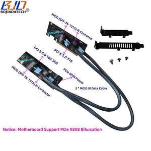 PCI-E 5.0 16X to PCIe X16 GEN5 Graphics Card GPU Riser Extension Cable 64Gbps 2 * MCIO (SFF-TA-1016) 8i Adapter Expansion Card - Product Image 1