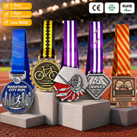 Médaille sportive 3D personnalisée style antique pour Marathon, Course urbaine, Cyclisme, Championnat, Esgriffe, Boxe, en émail souple avec ruban personnalisé