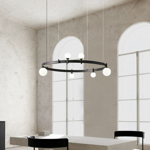 Italian Designer Modern Simple Elegant Glass Ball Chandelier for Living <b>Dining</b> Room Nordic Style Pendant Lamp Minimalist Bar - Product Image 5