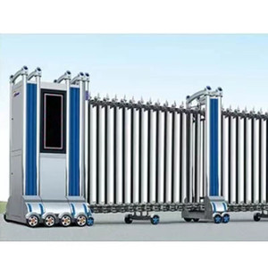 Portails en aluminium de style moderne, portails automatiques motorisés pour allée, portails coulissants rétractables pliables avec moteur, portails de sécurité de qualité - Product Image 2