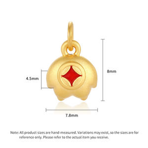 Nuevo diseño único Colgante de oro macizo de 24 quilates Colgante de collar de lujo de 0,4g Colgante universal de estilo simple diario - Product Image 3