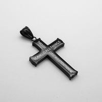 Pendentif en acier inoxydable PVD étanche et anti-ternissement avec croix et verset biblique Philippiens 4:13, bijoux de mode raffinés, colliers pour hommes
