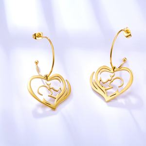Pendientes de Aro de Acero Inoxidable para el Día de la Madre, Joyería de Moda Hipoalergénica para Mujer - Product Image 2