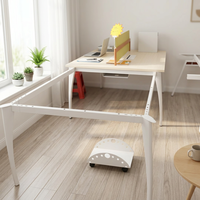 Bureau de travail 4 places de style italien avec support de table en métal pour salle à manger, conférence, ordinateur et étude