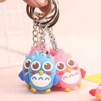 Cute Big Eyes Owl Key Chain SilicaゲルLovely Bird Charm Key Ring Female Car Keychain Keyring For Girl