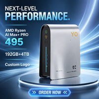 Komputer Mini Ryzen AI Max+ PRO 495 395 24TB SSD 3x M.2 192GB LPDDR5X 160GB VRAM OEM Grosir MINI PC