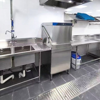 Lavavajillas Eléctrico Independiente de Acero Inoxidable con Diseño de Campana, Capacidad de 60 Cubiertos/Hora, 1 Año de Garantía para Restaurantes