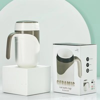 Tasse isotherme de voyage en voiture, tasse avec poignée, double couche en céramique, thermos intérieur, tasse à café, tasse à thé, bouteille