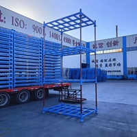 Étagère de stockage de palettes en acier léger à quatre poteaux, personnalisable, 5 niveaux réglables, revêtement en poudre anti-corrosion