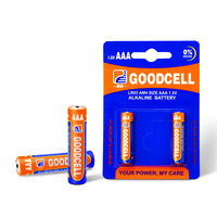 GOODCELL 7 AAA Alkaline 1.5V LR03/AM4 baterai dengan 10 tahun umur rak CE bersertifikat untuk konsumen elektronik mainan Remote kontrol