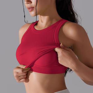 Haut de sport décontracté sans bretelles en nylon/élasthanne tricoté pour femme, soutien-gorge une pièce sexy sans couture, sans armatures, respirant et à séchage rapide - Product Image 5