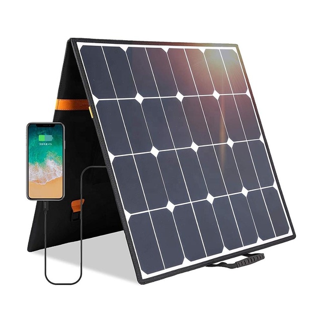 100W 18V Monocrystalline Portable Solar Panel Foldable Solar Charger QC 3.0 5V USB 18V DC Output Compatible Portable Generator