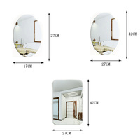 Décoration d'intérieur, miroir acrylique ovale, rectangulaire, autocollant, miroir mural, miroir de salle de bain, miroir incassable