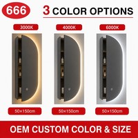 Armoire de toilette murale LED demi-ronde avec miroir intelligent anti-buée pour projets hôteliers