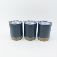 Nuevo producto OEM 8oz taza de doble pared de acero inoxidable taza de café termo tazas con tapa inferior de corcho de plástico