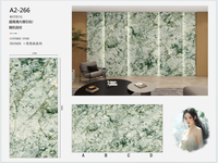 Panneau mural décoratif intérieur en PVC de grande taille, motif floral moderne, veinage marbré bleu, pour usage commercial (vente en gros)