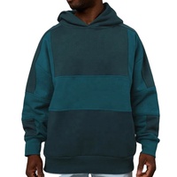 Pull à capuche oversize pour homme, vierge, multi-panneaux, color-block, à épaules tombantes, vente en gros, direct usine