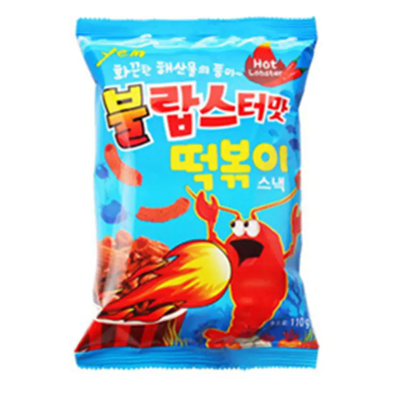 Würziger Hühner geschmack Hummer geschmack Koreanische importierte Snacks Gebratene Reiskuchen stangen 110g Würzige gebratene Pommes Frites Lässige Snacks