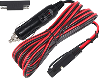 Câble d'extension de prise allume-cigare de voiture de 12 pieds avec prise mâle 16AWG cordon de chargeur d'alimentation cc robuste avec lumières LED