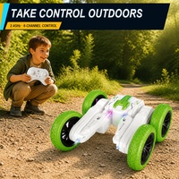 Voiture RC de course rechargeable 2,4 GHz à six directions avec bras oscillant, idéale pour les débutants, retour automatique, portée de 8 mètres