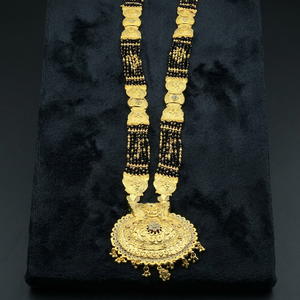 Wholesale 24K Micro Gold Forming AD Stone Mangalsutra, Traditional Wedding Jewelry, AD Stone Long Mangalsutra With Big Pendant. - Product Image 3