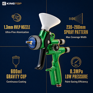 Pistola de Pulverización Automotriz HVLP Profesional de Alto Rendimiento Kingtop WARTE - Pistola de Pulverización WARTE 600ml 1.3mm 1.4mm - Product Image 5