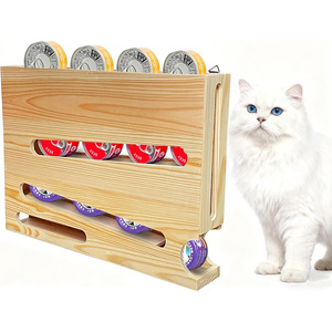 Wooden Canned Food Storage <b>Rack</b> Wall Mounted Multi Functional <b>Kitchen</b> Organization <b>Rack</b> For Pet And Food Supplies - Product Image 4