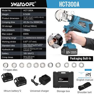 HCT-300A 18 वी बैटरी संचालित हेक्सागॉन हाइड्रोलिक क्रिम्पिंग उपकरण केबल इलेक्ट्रिक क्रिम्पी - Product Image 6