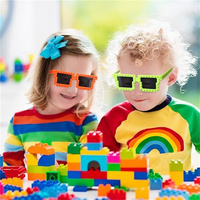 Bon marché Fun Glasses Block Mania Building Block Lunettes avec briques pour fournitures de carnaval Lunettes de bas et de fête d'anniversaire
