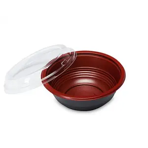 Disposable dessert soup bowl plastic thickened seal round to-go