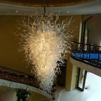 Artemis Lustre LED moderne en verre soufflé à la main Éclairage Grand lustre LED en verre de Murano blanc classique