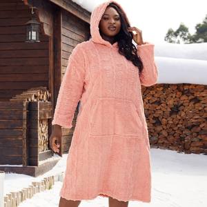 Felpa Sexy in pile <span class=keywords><strong>da</strong></span> donna liscia e personalizzata camicia <span class=keywords><strong>da</strong></span> <span class=keywords><strong>notte</strong></span> di <span class=keywords><strong>grandi</strong></span> dimensioni calda e sottile manica lunga girocollo comoda biancheria intima - Product Image 2