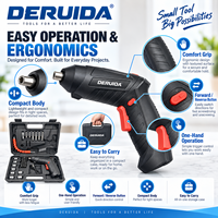 DERUIDA Meilleures ventes, vente en gros économique, Ensemble de tournevis électrique 3.6V 3.5N.M, Mini perceuse à percussion, Parafusadeira