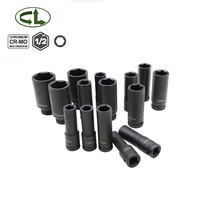 Jeu de douilles à chocs profondes pneumatiques 6 points en Cr-V durable de 1/2 pouce, 15 pièces, métrique 10-32 mm, personnalisable, support OEM