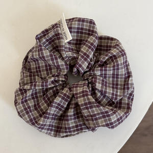 Coleteros de Pelo a Cuadros Vintage, Banda Elástica Ancha para el Cabello para Mujer, Accesorios Retro para el Cabello - Product Image 4