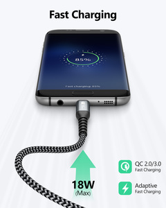 SUNGUY Cable de datos y alimentación USB A a Micro-B de nailon trenzado de 18W, cable de carga rápida para teléfono, portátil y batería externa - Product Image 2