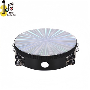 Pandereta láser impresa con logotipo para Navidad KTV Party Reflection Instrumento musical para adultos Tambor de madera artificial 6,8,10 pulgadas - Product Image 6