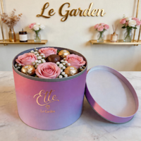 Cajas de Embalaje Redondas Modernas de Cartón Reciclable al por Mayor para Flores con Tapa, Embalaje Personalizable con Laminación Mate