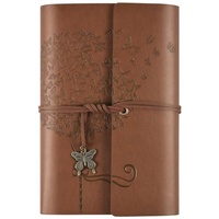 Agenda Vintage en Blanco, Planificador, Diario de Cuero con Tapa Dura, Cuaderno Tamaño A5/A6, Logotipo Grabado, Diseño Personalizado, 100 Hojas, Promoción