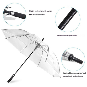 Parapluie de golf extra large à ouverture automatique, résistant au soleil, à la pluie, en tissu imperméable, avec nervures en fibre de verre transparentes, coupe-vent, personnalisable - Product Image 3