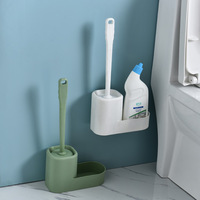 Kit de brosse de nettoyage de toilettes en silicone et plastique de qualité supérieure avec support pour salle de bain, maison et hôtel