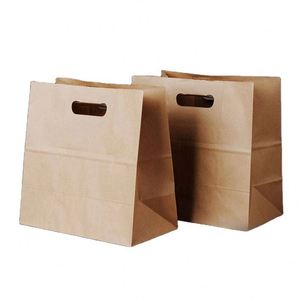 High Quality Custom Printed Kraft Paper Bags Recyclable Grocery Shopping Clothing Food Packaging Bag From Factory - Product Image 2