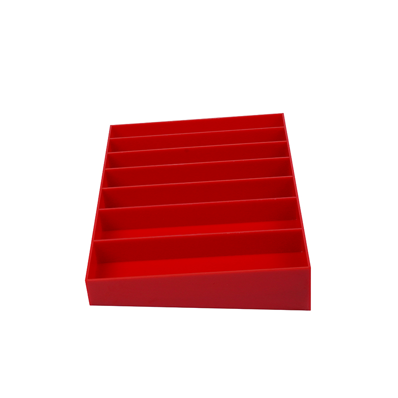 YH Competitive Price Red Acrylic Box Chip Storage With 7 Rows Chip Tray