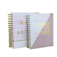 Planificateur de cahier de marque privée feuille d'or personnalisée à feuilles mobiles et reliure spirale avec tissu PVC et matériaux de couverture PP-pour cadeau