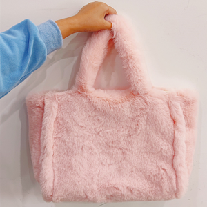 Sacs fourre-tout en fausse fourrure moelleuse personnalisés, sacs de rangement, sacs de voyage quotidiens, sacs à bandoulière, sacs à <span class=keywords><strong>main</strong></span> doux et moelleux pour enfants, adolescents, hiver - Product Image 4