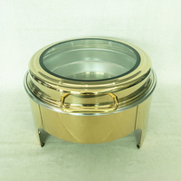 Ensemble de chauffe-plats en or pour la restauration chauffe-plats en or pour buffet chauffe-plats chauffe-plats couvercle rond pour buffet dinde