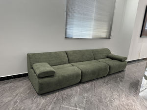 モジュール式枕兼毛布、傷つきにくいオリーブグリーンの布張り、圧縮ソファ、居心地の良いリラックスした親子ペットパーク - Product Image 4