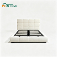 <strong>Hot</strong> <strong>Selling</strong> Customizable Tufted Velvet Upholstered Square Headboard King <strong>Size</strong> <strong>Bed</strong> <strong>Frame</strong> for Modern Bedroom Furniture